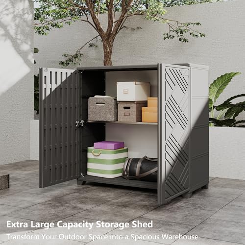 Diamond Cabinet with 1 Shelf, Black 33.5×15.1×34.3 Inch - Waterproof UV-Resis...