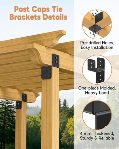 4 Pack Black Joist Hanger Brarket, 4 x4 Brackets for Wood