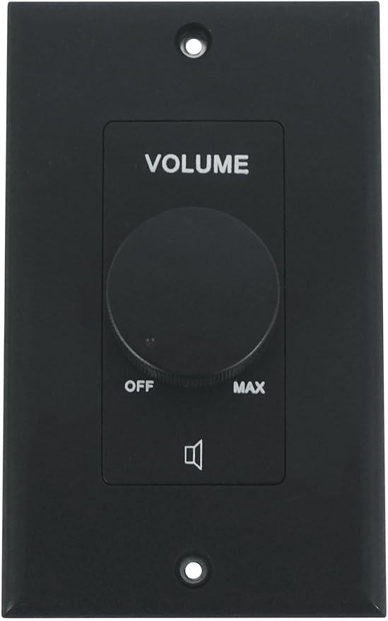 Rockville VOL70200 Black 200W 70V Volume Control Zone Controller, Single Gang