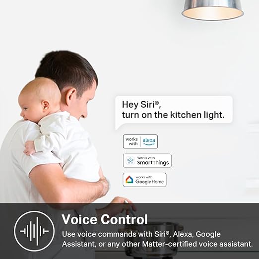 Kasa Matter Smart Light Switch: Voice Control w/Siri, Alexa & Google Assi...