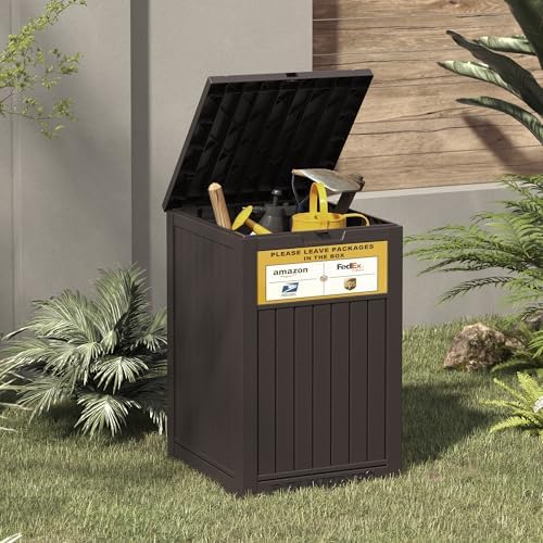 LHBGO Package Delivery Box for Outside with Sign, 48 Gallon Storage with Lock...
