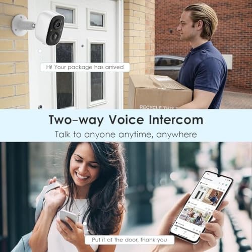 GMK 2 Pack Cameras System, Security Cameras Wireless Outdoor, 2K Video