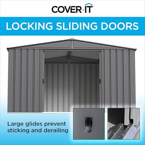 Cover It 6' x 4' Galvanized Steel Outdoor Storage Shed with Pent Roof...