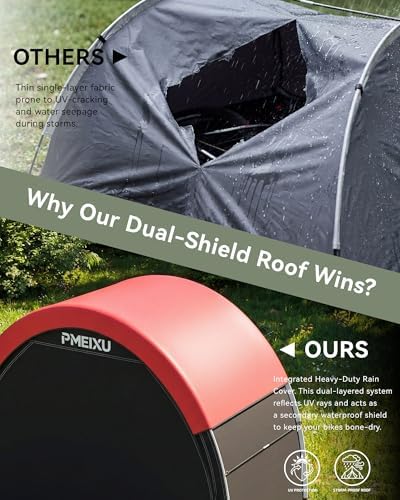 Bike Tent with Rain Cover, Portable Storage Shed for 2-3 Bikes
