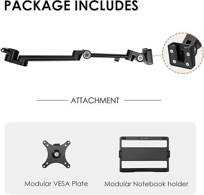 TARION Modular Desktop Arm Mount - 48cm / 19" Single Desk Stand - Compat...