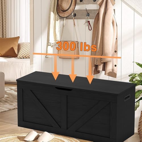Timberer 39.4" Storage Chest, Wooden Storage Bench, Large Storage Trunk