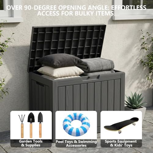 Outdoor Storage Box, 50 Gallon Waterproof Deck Box [Upgraded 3.0]
