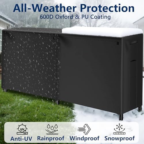 AMAGABELI GARDEN & HOME 8ft Firewood Cover Waterproof Log Rack Cover Outd...