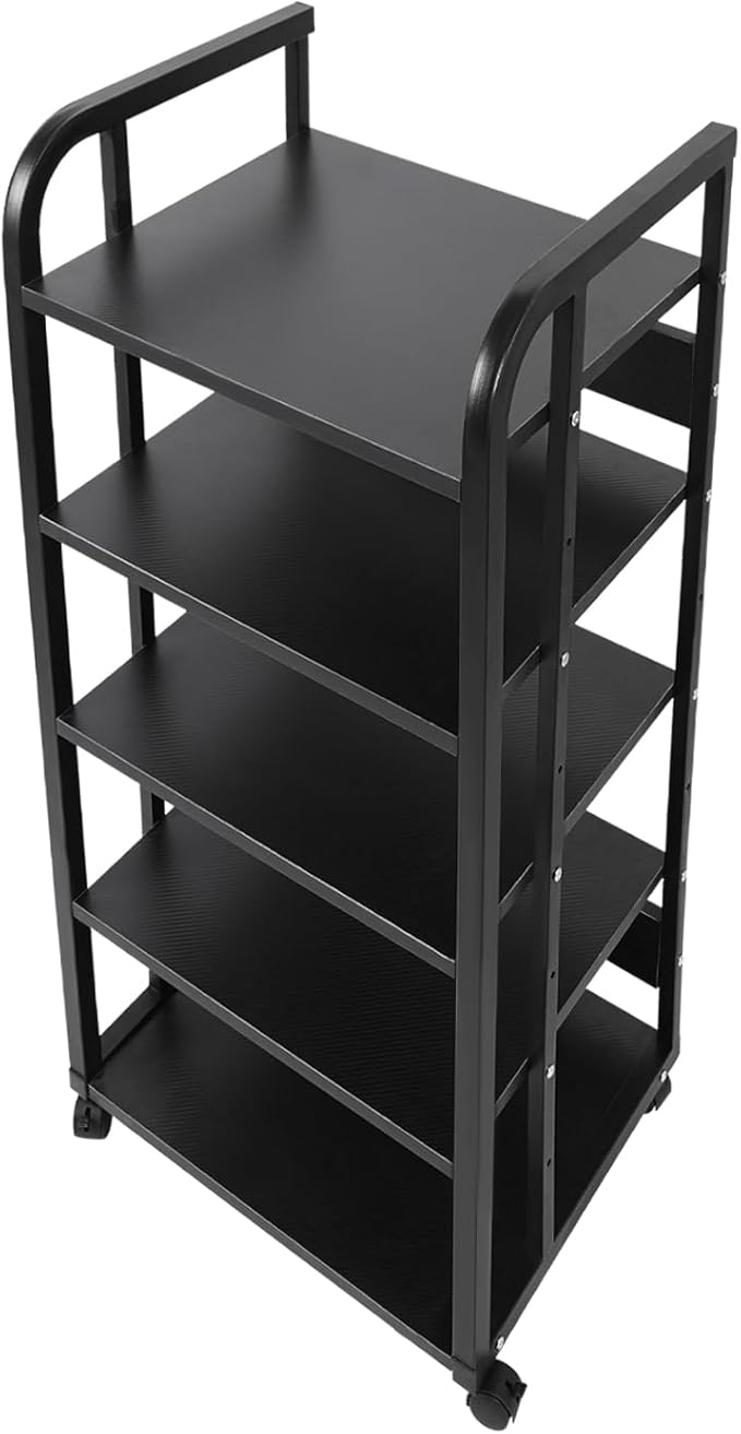 5-Tier AV Media Stand with Universal Wheels, Center Stereo Components Storage