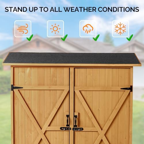 VINGLI Upgraded Outdoor Wooden Storage Shed, Extra Large Garden Shed Outside ...