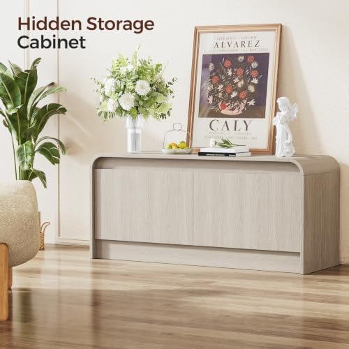 Homleke Modern Curved Entryway Shoe Storage Bench