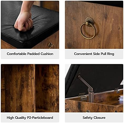 HOOBRO Shoe Storage Bench with Cushion, 32.3" Entryway Bench