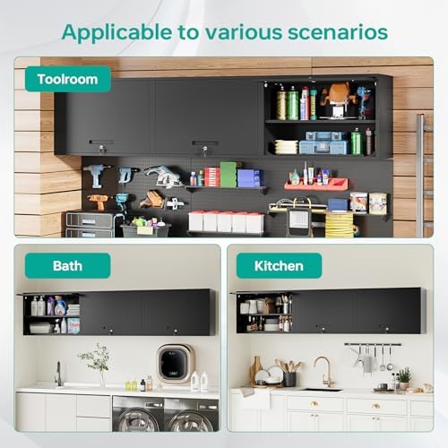 SISESOL Metal Wall Cabinet with Up-Flip Door, 21.6" H Mounted Storage Ca...