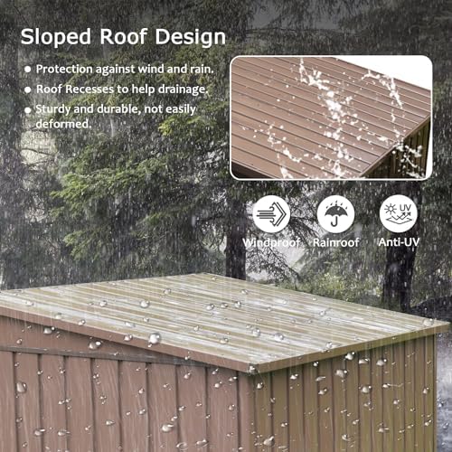 Domi Outdoor Storage Shed 6x4 FT, Metal Tool Sheds Storage House with Lockabl...