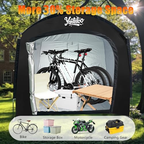 Bike Storage Tent for 2-5 Bikes, Outdoor Waterproof Shelter(Black)