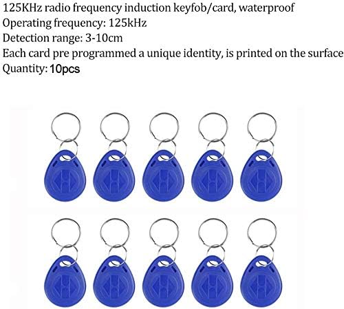10 RFID Keychains + Waterproof Rain Cover + RFID Metal Keypad Supports 1000 U...