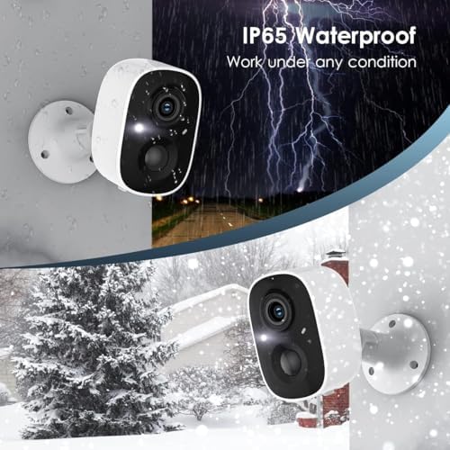 GMK 2 Pack Cameras System, Security Cameras Wireless Outdoor, 2K Video