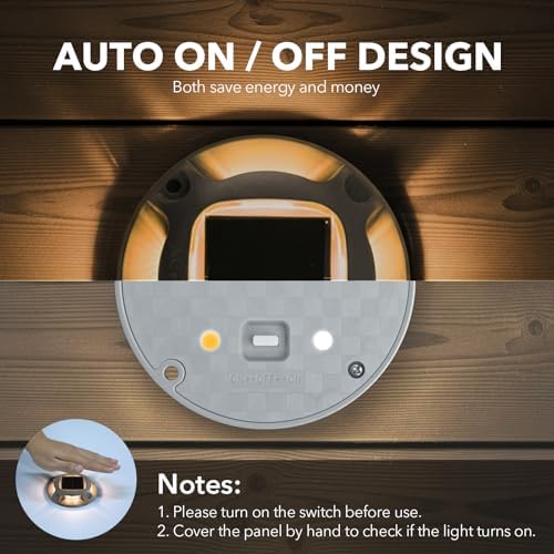 AGPTEK Solar Driveway Lights Outdoor 16 Pack, 2 Color Modes LED Deck Dock