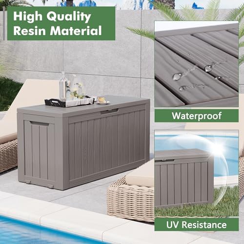 LHBGO 80 Gallon Deck Box Large Outdoor Storage Boxfor Patio Furniture,Outdoor...