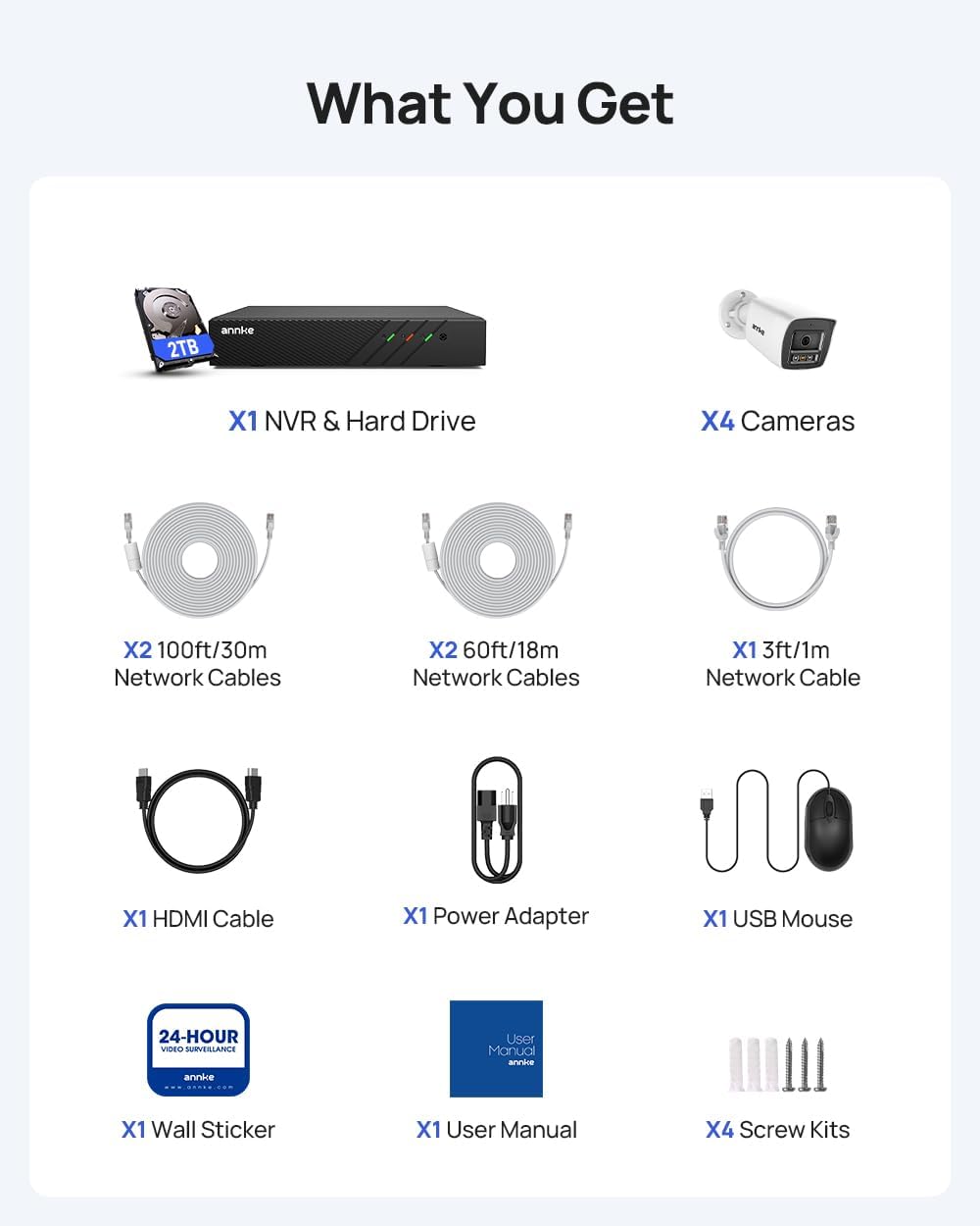 ANNKE 8CH 4K PoE Security Camera System, Smart Dual Light, 2TB HDD