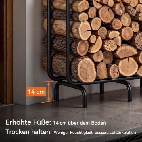 8.5FT Firewood Rack Outdoor, Heavy Duty Metal Wood Rack for Firewood Storage,...