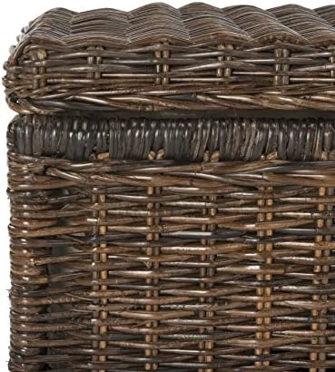 happimess Elijah 31" Wicker Storage Trunk Footlocker Chest, Brown