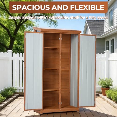 Tall Outdoor Storage Cabinet, 32" W x 16" D x 67" H Vertical S...