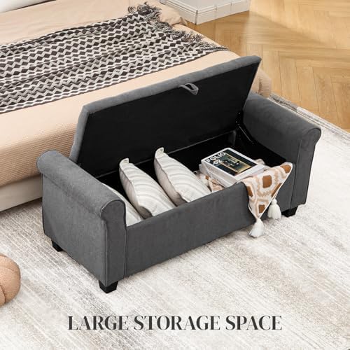 49" Ottoman with Storage, End of Bed Storage Bench for Bedroom