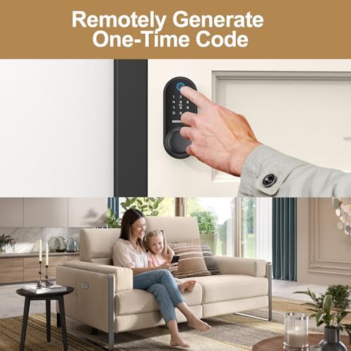 Smart Door Lock with Knob, Keyless Entry Door Lock with Handle
