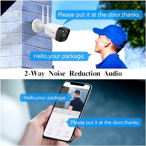 OOSSXX 5MP Security Wireless Camera System Outdoor Exterior Cameras