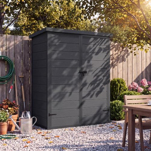 Aoxun 55 Cuft Outdoor Tall Storage Shed, 5×3×7ft Vertical Shed with Floor, Lo...