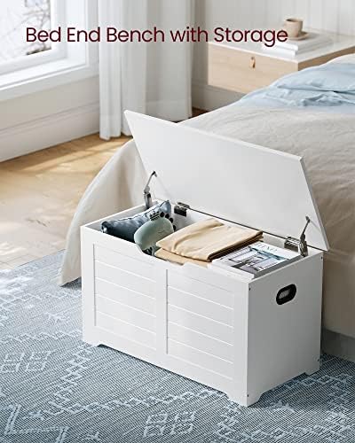 VASAGLE Storage Chest, 31.5 Inches Width Bench with 2 Safety Hinges