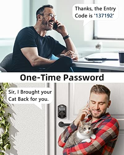 TEEHO TE002 Fingerprint Deadbolt with Keypad for Front Door, Bronze