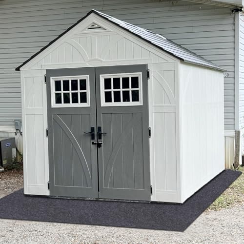 Outdoor Storage Shed Mat，Anti-Slip Patio Furniture Floor Mat，Waterproof Carport Mat，Backing prevents liquid penetration，Soft Material, Non-slip Backing,Washable，Excluding storage shed (6 × 8 FT)
