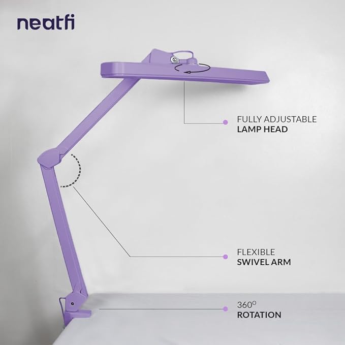 Neatfi XL 2, 500 Lumens LED Task Lamp, 22 Inches Wide, Eye-Caring, Desk Light