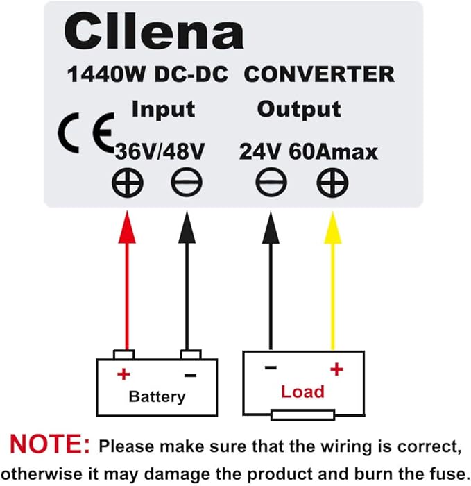 Cllena 36V/48V to 24V DC/DC Buck Converter, Waterproof