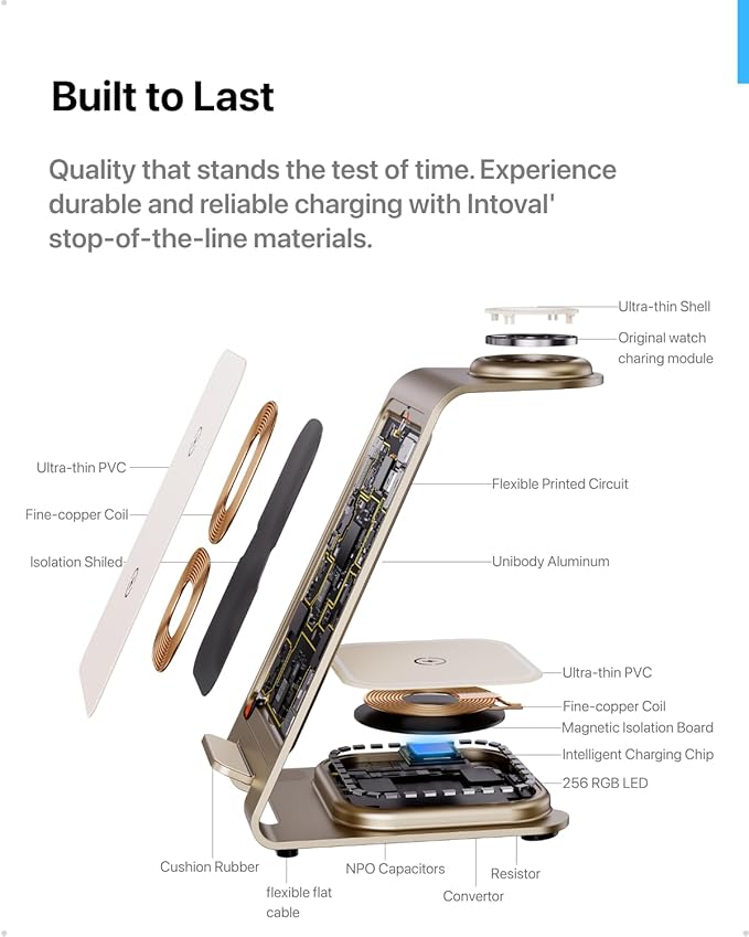 Intoval Aluminum 3 in 1 Wireless Charging Station