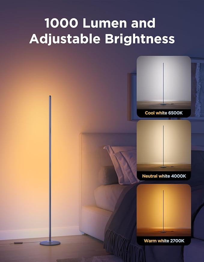 Govee RGBIC Floor Lamp Basic, LED Corner Lamp Works