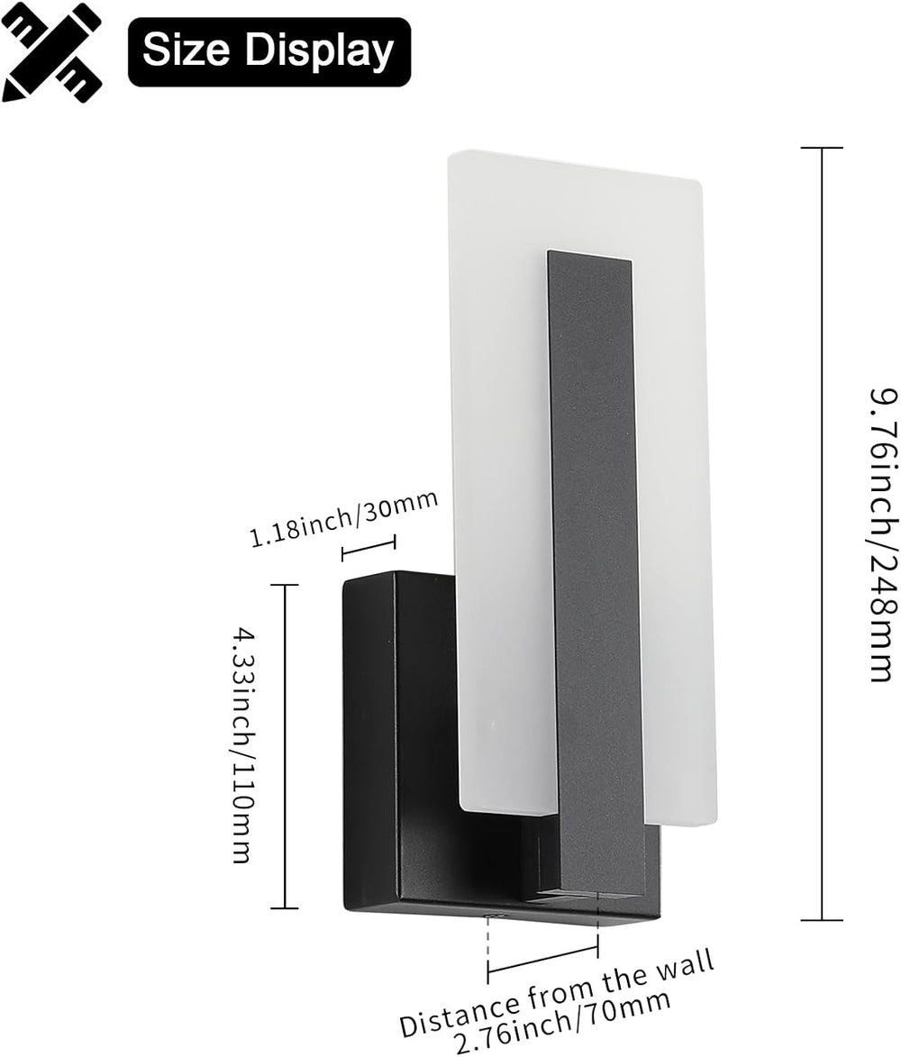 Joosenhouse Modern LED Wall Sconces Up and Down Wall Mount Light Black 3000K ...