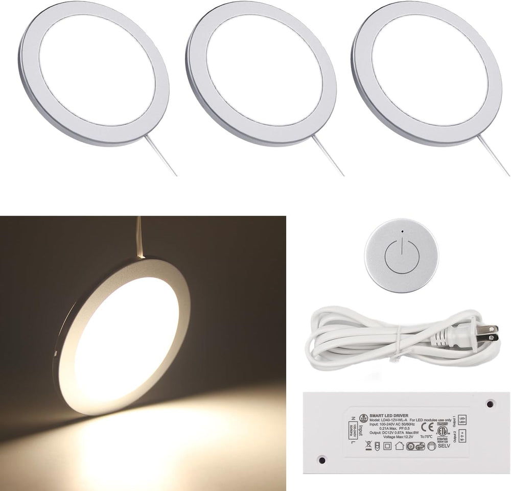 VST Under Cabinet Mini Panel Lighting 3PCS 3.94inch 12V 2.5W
