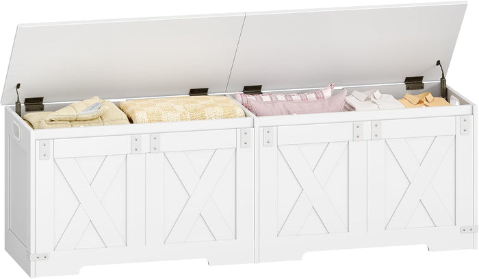 Hzuaneri 59" Modern Farmhouse Storage Chest and Bench | 70 Gal | 330lb Seat