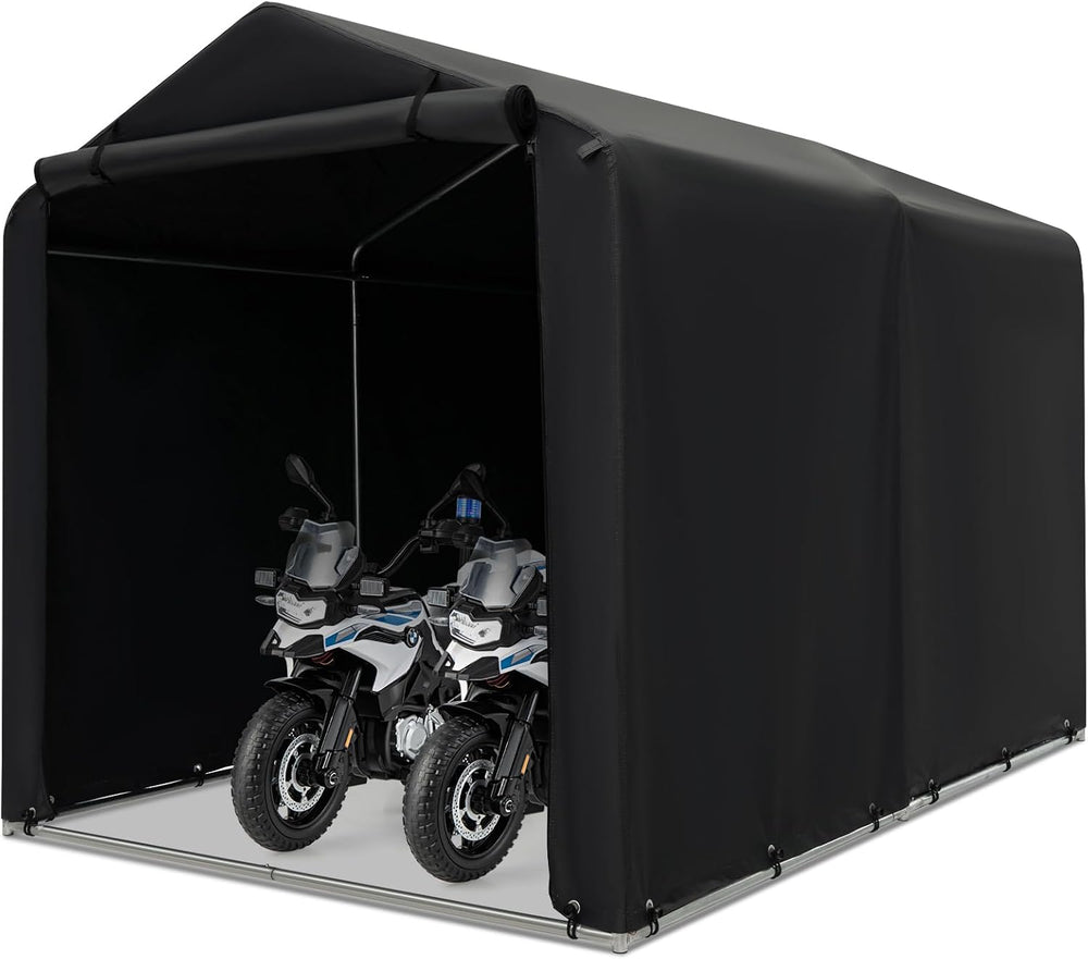 Goplus Portable Storage Shed, 7 x 5.2 x 5.4 Ft Heavy Duty Motorcycle Shed