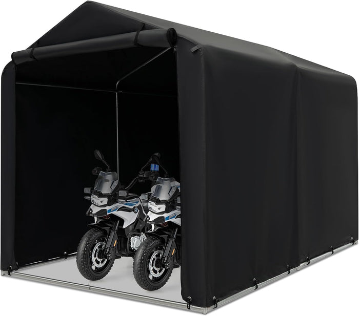 Goplus Portable Storage Shed, 7 x 5.2 x 5.4 Ft Heavy Duty Motorcycle Shed