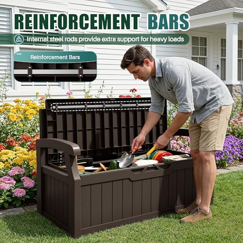 Devoko 80 Gallon Storage Bench Deck Box Waterproof&Lockable