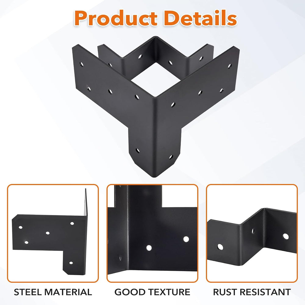 8Pcs 3-Way Workbench Corner Brackets Kit w/ Screws, Fits 2x4 & 4x4 Lumber