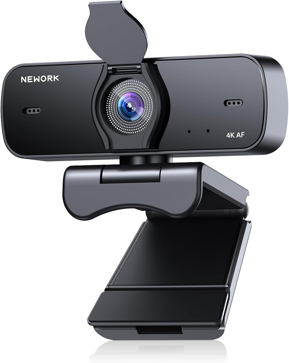 NEWORK 4K Webcam for PC, Ultra 4K HD, 2 Noise Reduction Mics, Auto Focus &
