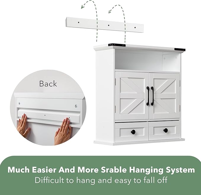 Bathroom Wall Cabinet, 23x25 Inch Farmhouse Medicine Cabinet Over Toilet