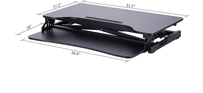 Rocelco Standing Desk Converter 31.5 Inch Sit Stand Up Dual Monitor Tabletop