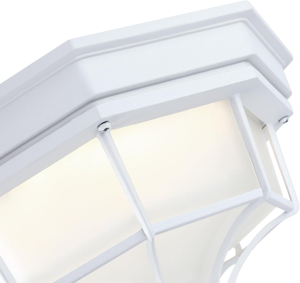 10.5” White LED Close to Ceiling Light for Basement Garage Light Octagonal Wh...
