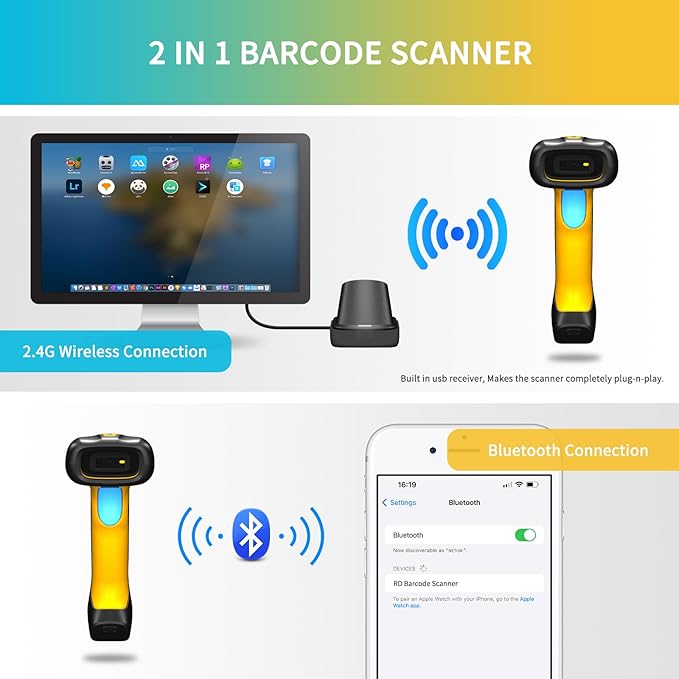 NETUM Upgraded QR Industrial Bluetooth Barcode Scanner